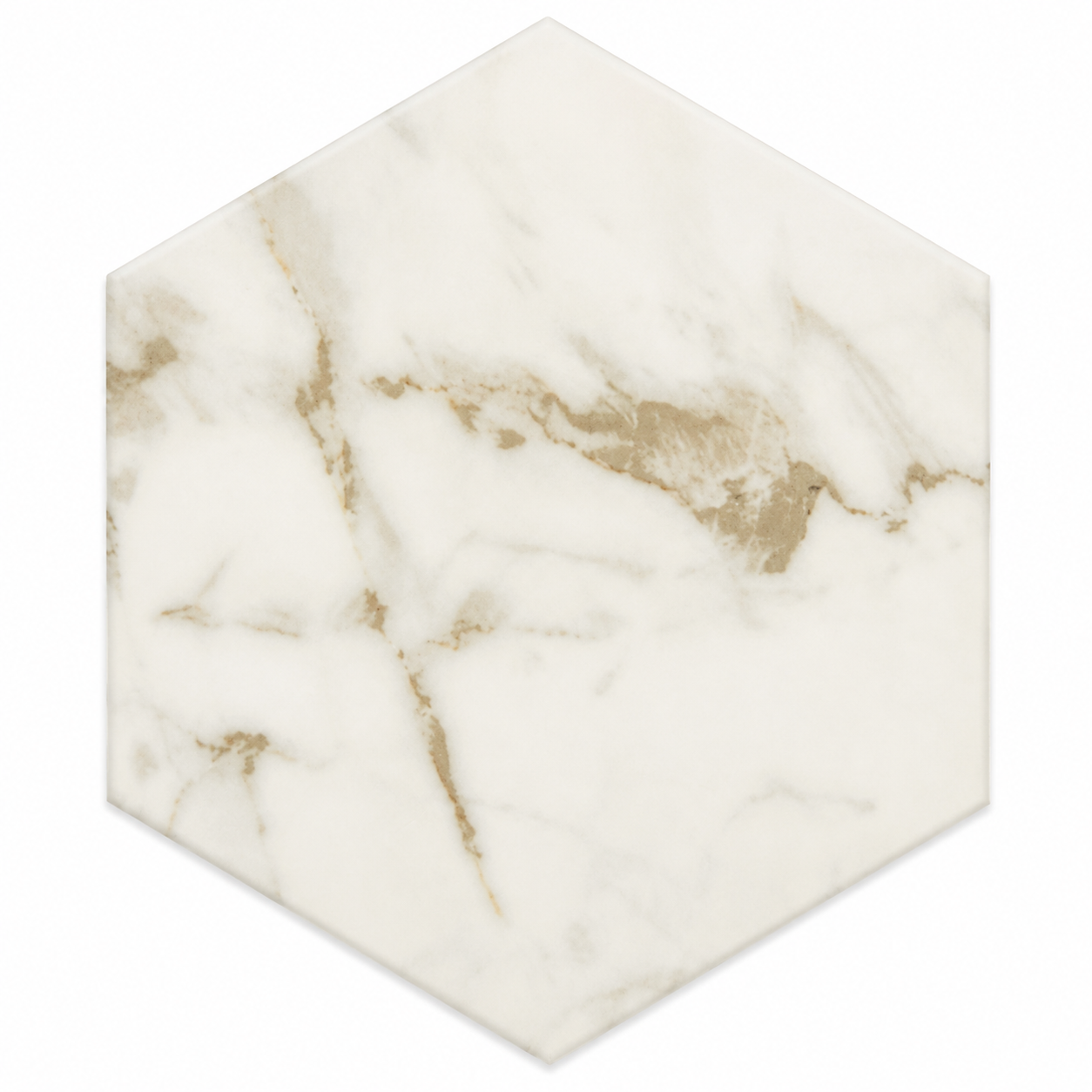 Marazzi Marble Obsession 8 in Hexagon Mosaic - Calacatta Gold 9.370 | Spotlight Savings