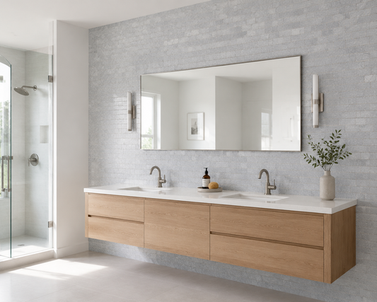 American Olean Mirasol Silver Marble Matte 2" x 4" Brick-Joint Mosaic Tile | Spotlight Savings