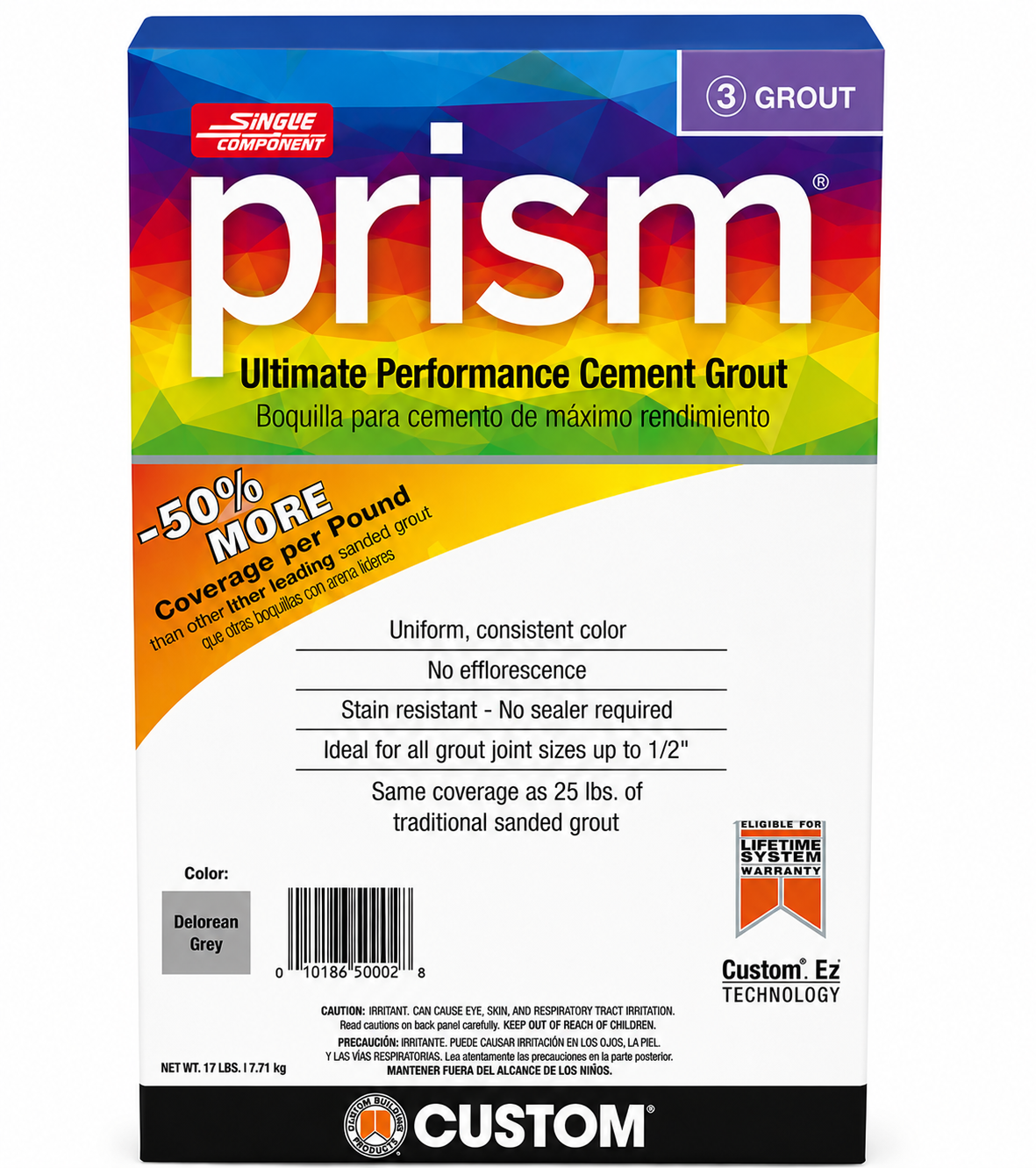Prism Ultimate Performance Grout 17 lb - Delorean Gray | Spotlight Savings