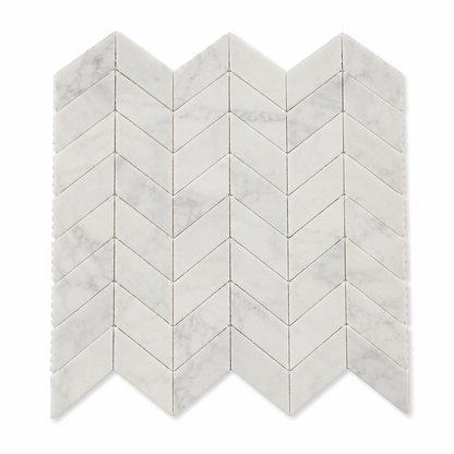 Daltile Famed Chevron Microban Fortune Polished 10" x 12" Marble Mosaic Tile | Spotlight Savings