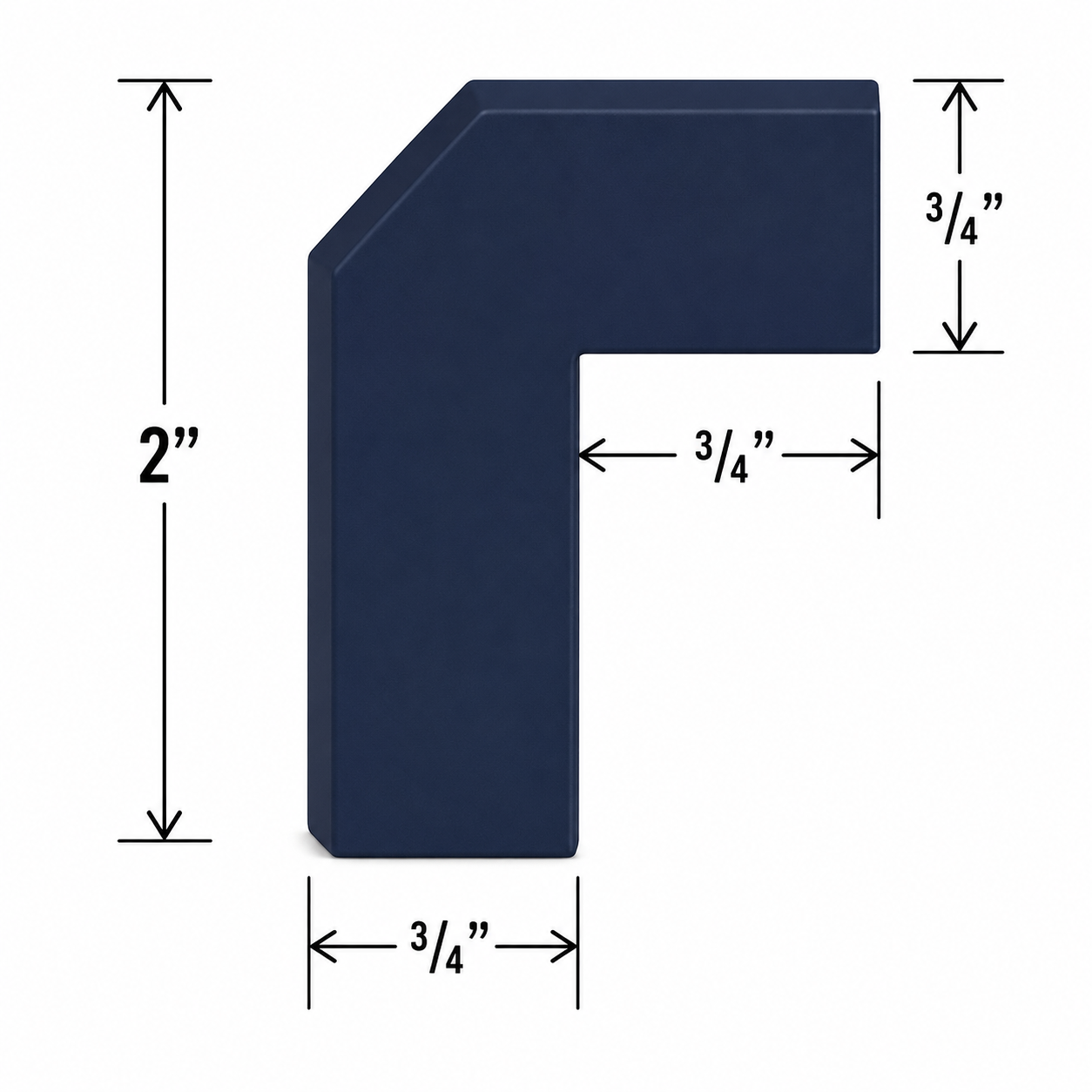 ALRM8 Angle Light Rail Moulding| 96" Long x 1-9/16" High | Launch Cabinet Collection