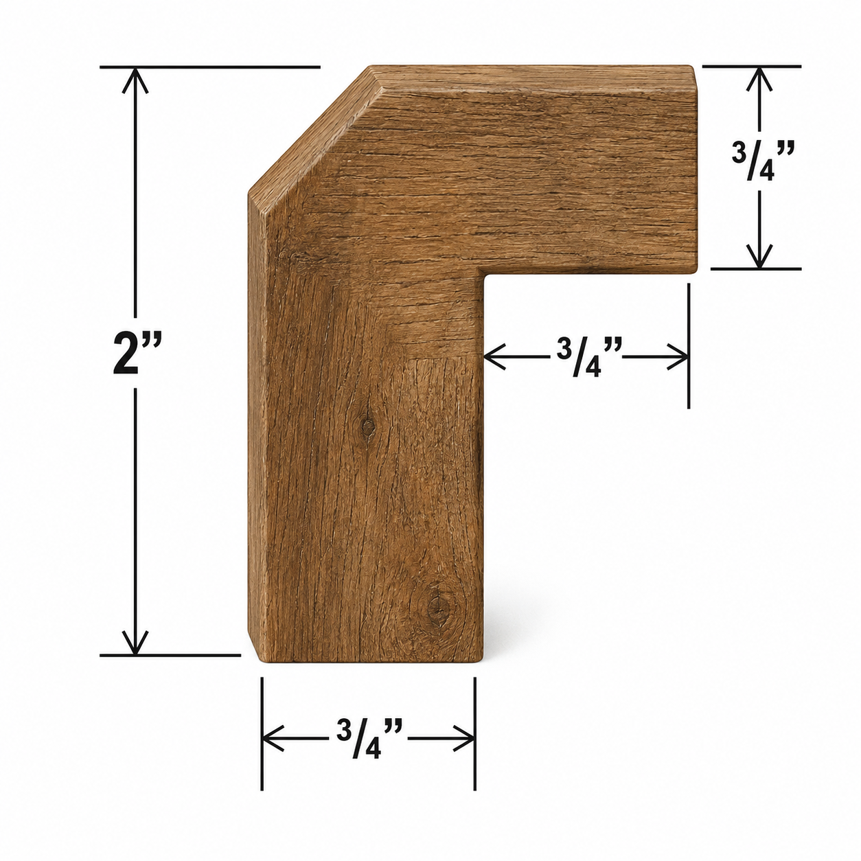 ALRM8 Angle Light Rail Moulding| 96" Long x 1-9/16" High | Launch Cabinet Collection