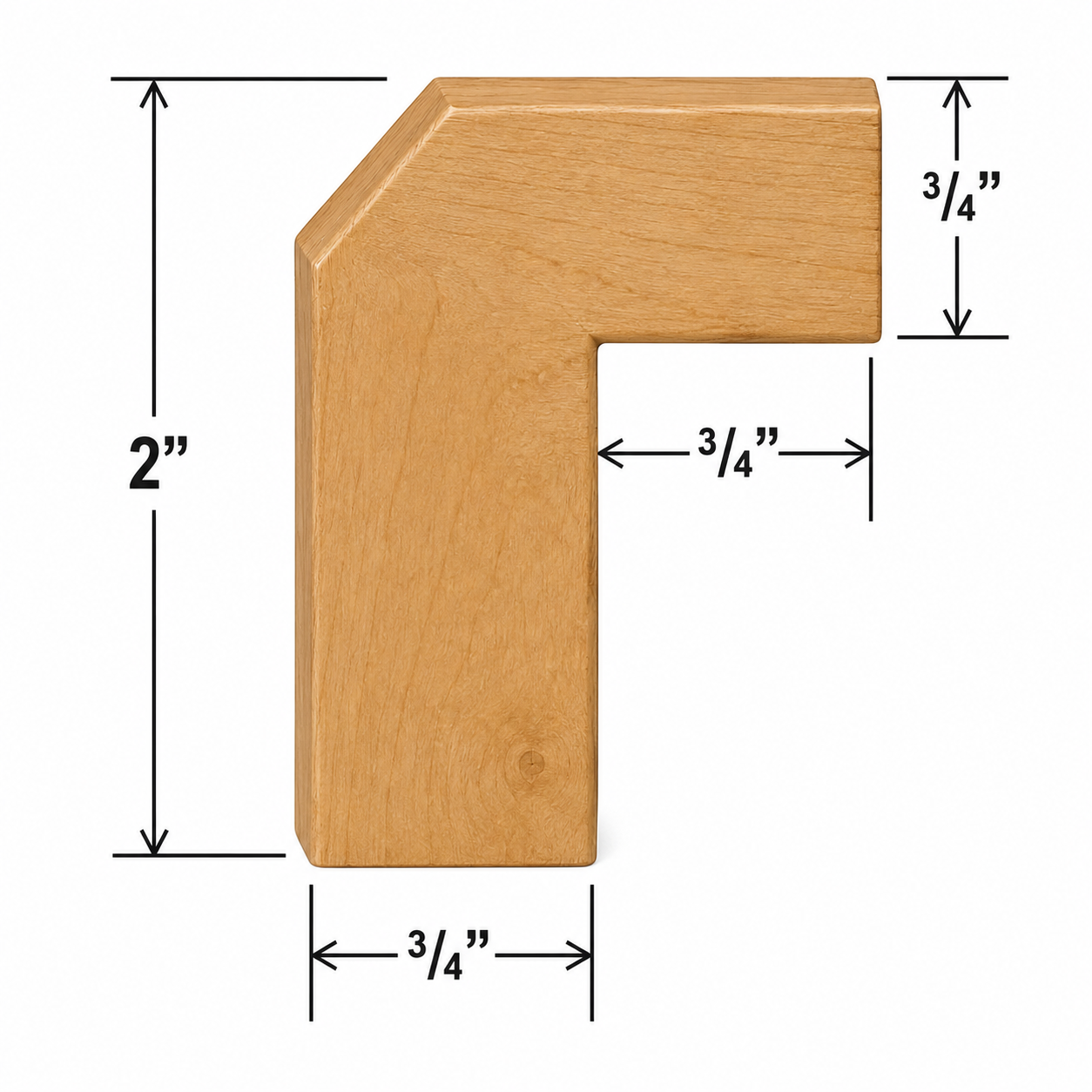 ALRM8 Angle Light Rail Moulding| 96" Long x 1-9/16" High | Launch Cabinet Collection