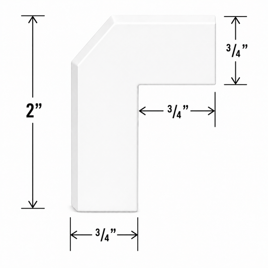 ALRM8 Angle Light Rail Moulding| 96" Long x 1-9/16" High | Launch Cabinet Collection