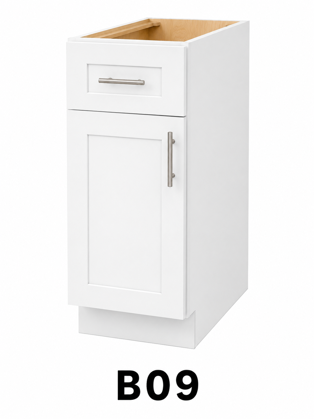 9" Base Cabinet | 1 Door | 9"W x 34.5"H x 24"D | Shaker Kitchen Cabinet | Eagle Cabinet Collection