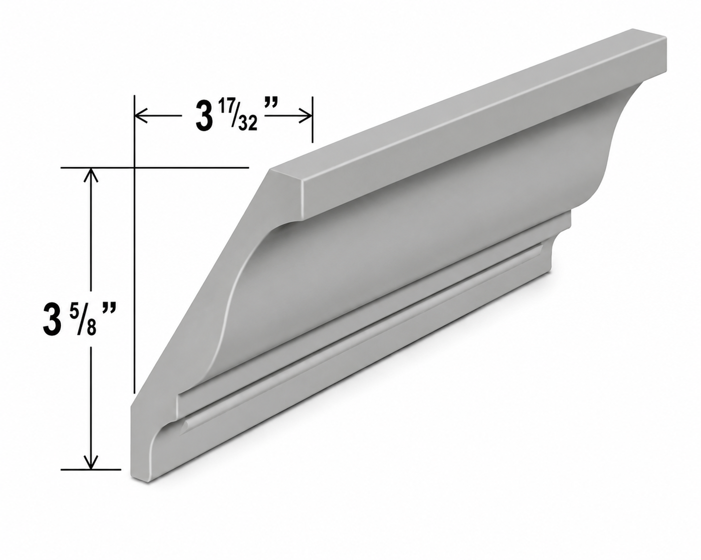 BCM8(DCM) | Decorative Crown Moulding | 96"W x 4 3/8"H x 11/16"D | Launch Cabinet Collection