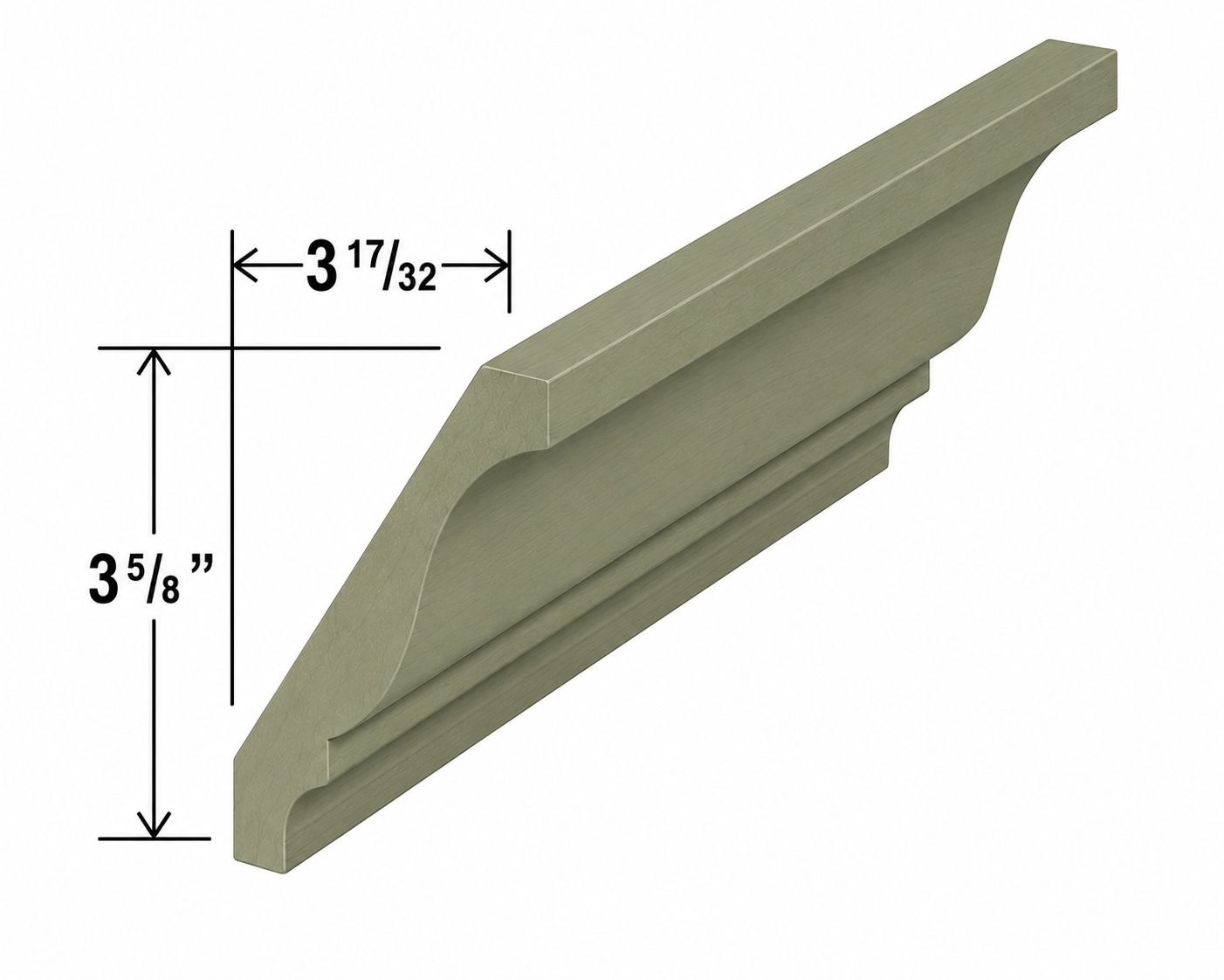 BCM8(DCM) | Decorative Crown Moulding | 96"W x 4 3/8"H x 11/16"D | Launch Cabinet Collection