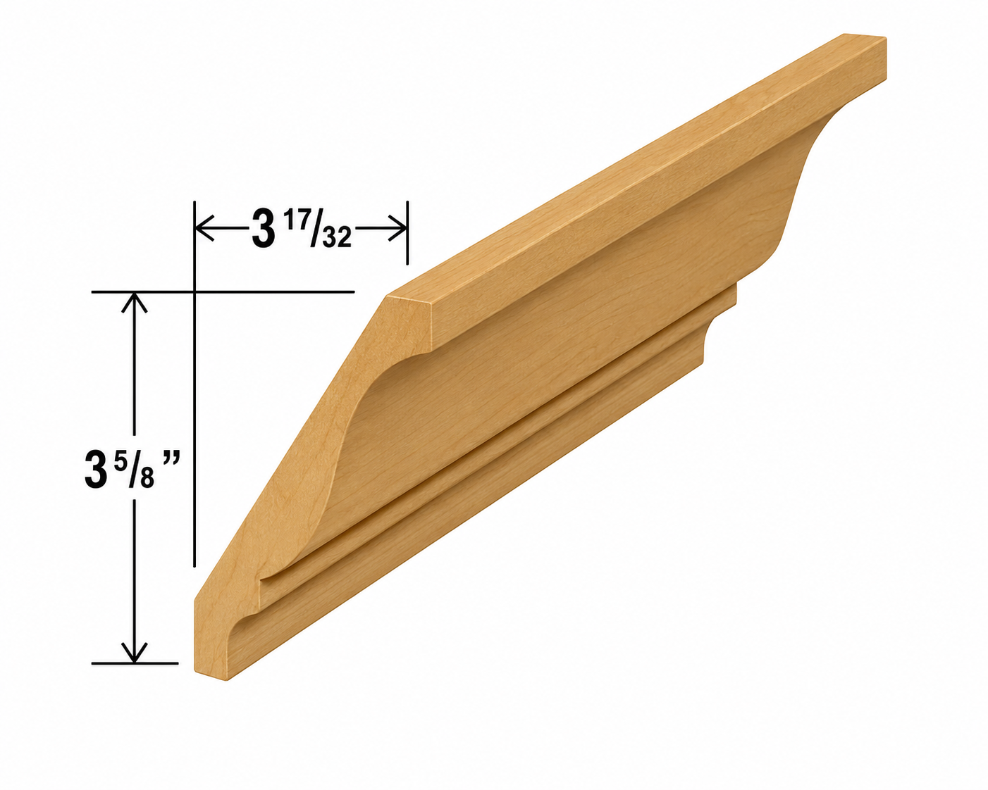BCM8(DCM) | Decorative Crown Moulding | 96"W x 4 3/8"H x 11/16"D | Launch Cabinet Collection