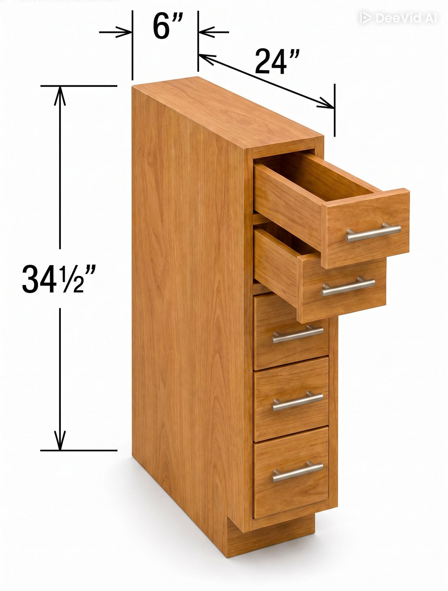 BSDC6 | Base Spice Drawer Cabinet | 6"W x 34 1/2"H x 24"D | 5 Drawers | Launch Cabinet Collection