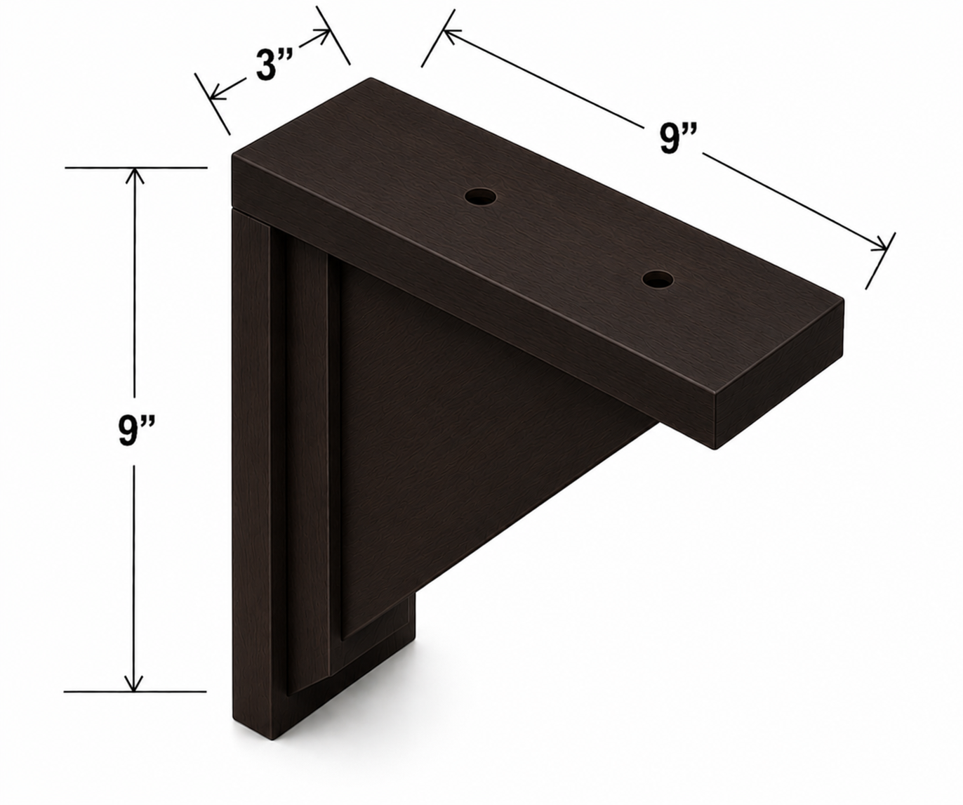 CB9 | Decorative Corbel | 2"W x 9"H x 9"D | Launch Cabinet Collection