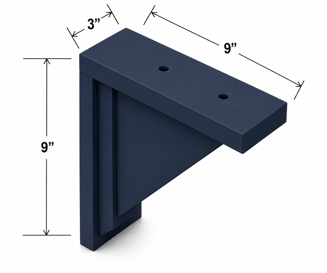 CB9 | Decorative Corbel | 2"W x 9"H x 9"D | Launch Cabinet Collection