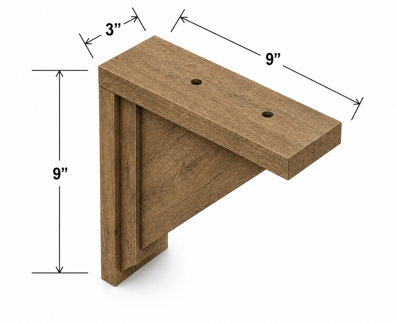 CB9 | Decorative Corbel | 2"W x 9"H x 9"D | Launch Cabinet Collection