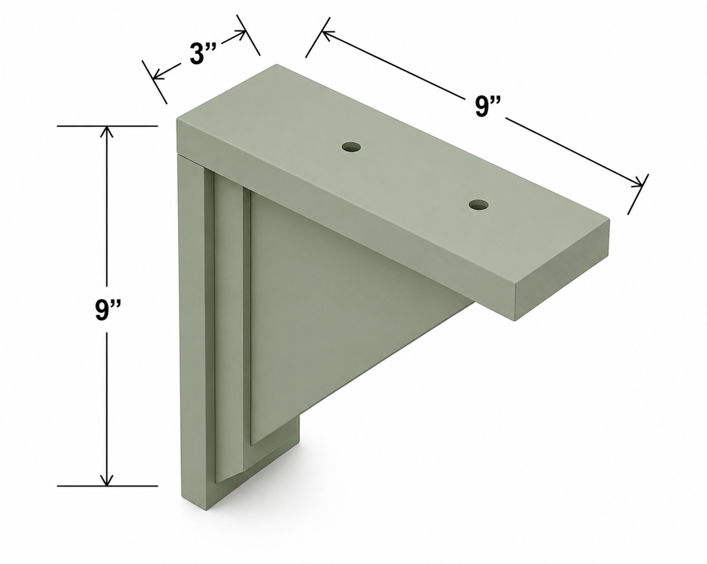 CB9 | Decorative Corbel | 2"W x 9"H x 9"D | Launch Cabinet Collection