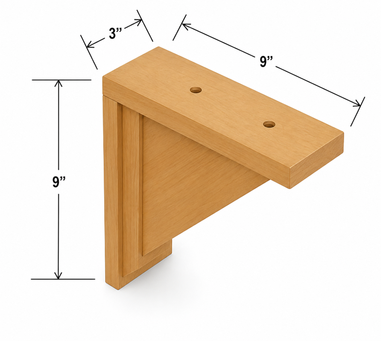CB9 | Decorative Corbel | 2"W x 9"H x 9"D | Launch Cabinet Collection