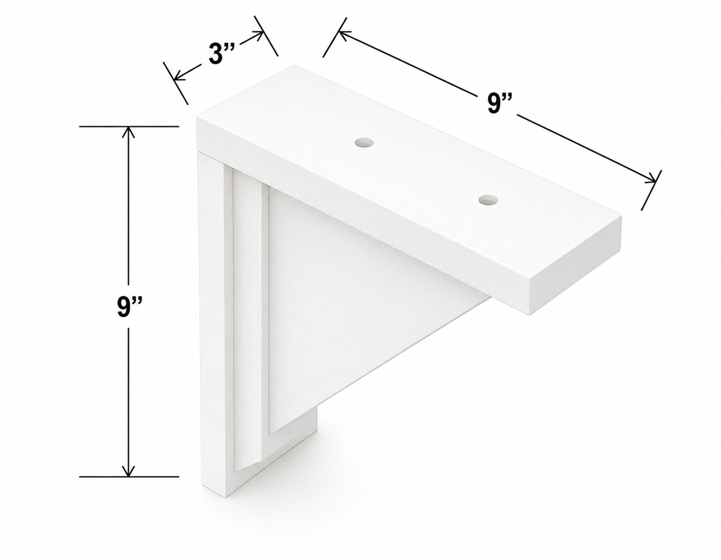 CB9 | Decorative Corbel | 2"W x 9"H x 9"D | Launch Cabinet Collection