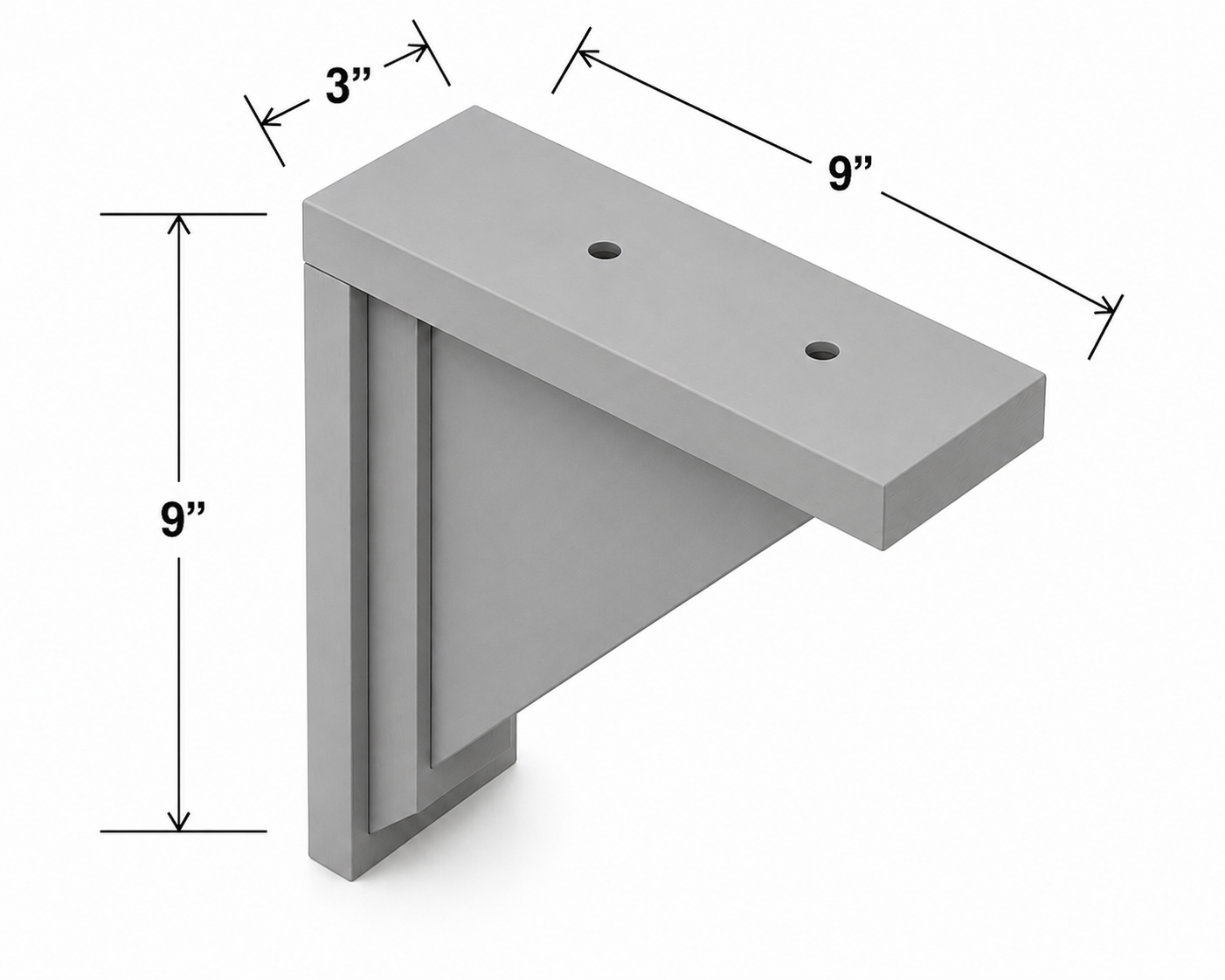 CB9 | Decorative Corbel | 2"W x 9"H x 9"D | Launch Cabinet Collection
