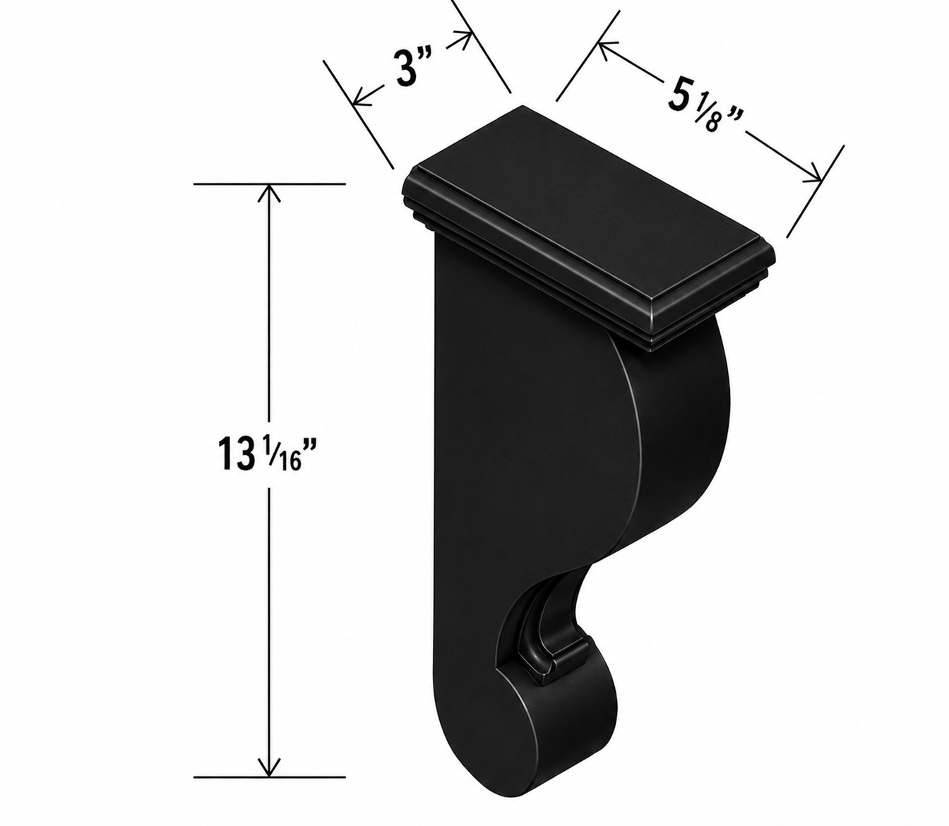 CBT | Decorative Corbel | 3"W x 12 3/4"H x 6"D | Launch Cabinet Collection