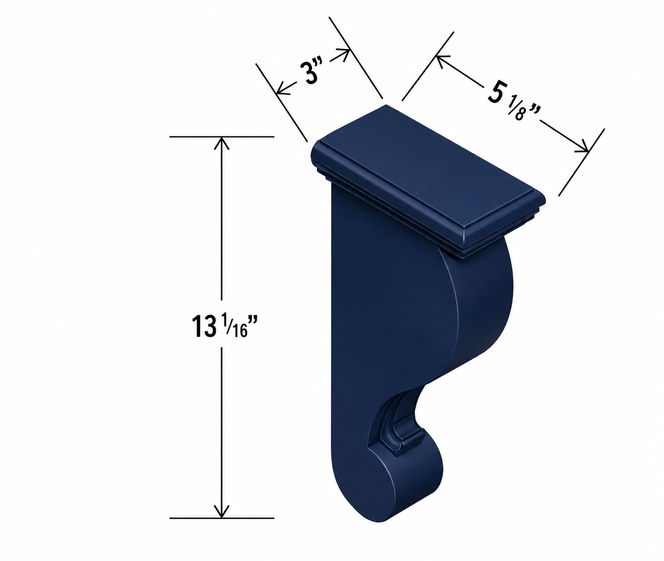 CBT | Decorative Corbel | 3"W x 12 3/4"H x 6"D | Launch Cabinet Collection