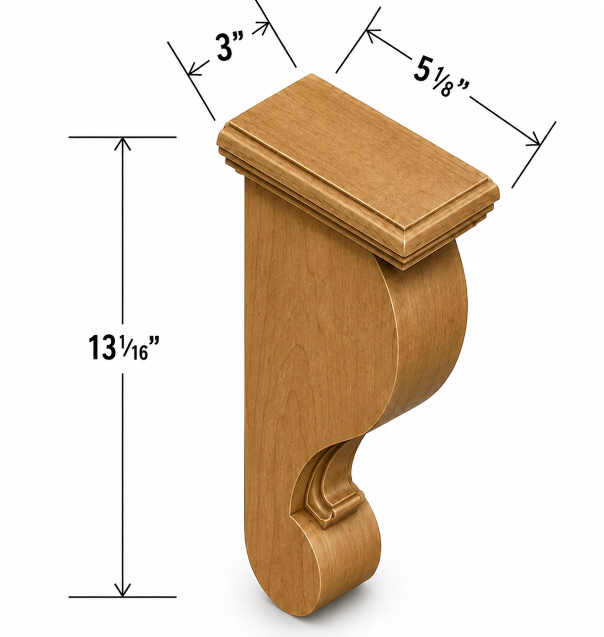 CBT | Decorative Corbel | 3"W x 12 3/4"H x 6"D | Launch Cabinet Collection