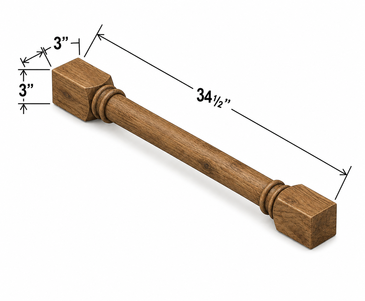 CLDL | Classic Decorative Leg | 3"W x 34 1/2"H x 3"D | Launch Cabinet Collection
