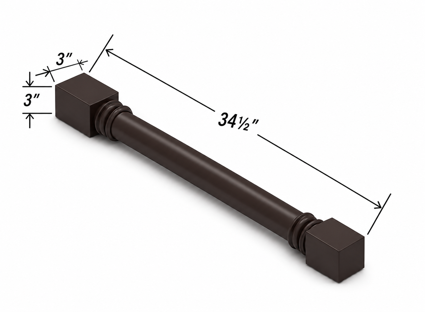 Classic Decorative Leg | 3"W x 34-1/2"H x 3"D | Launch Collection