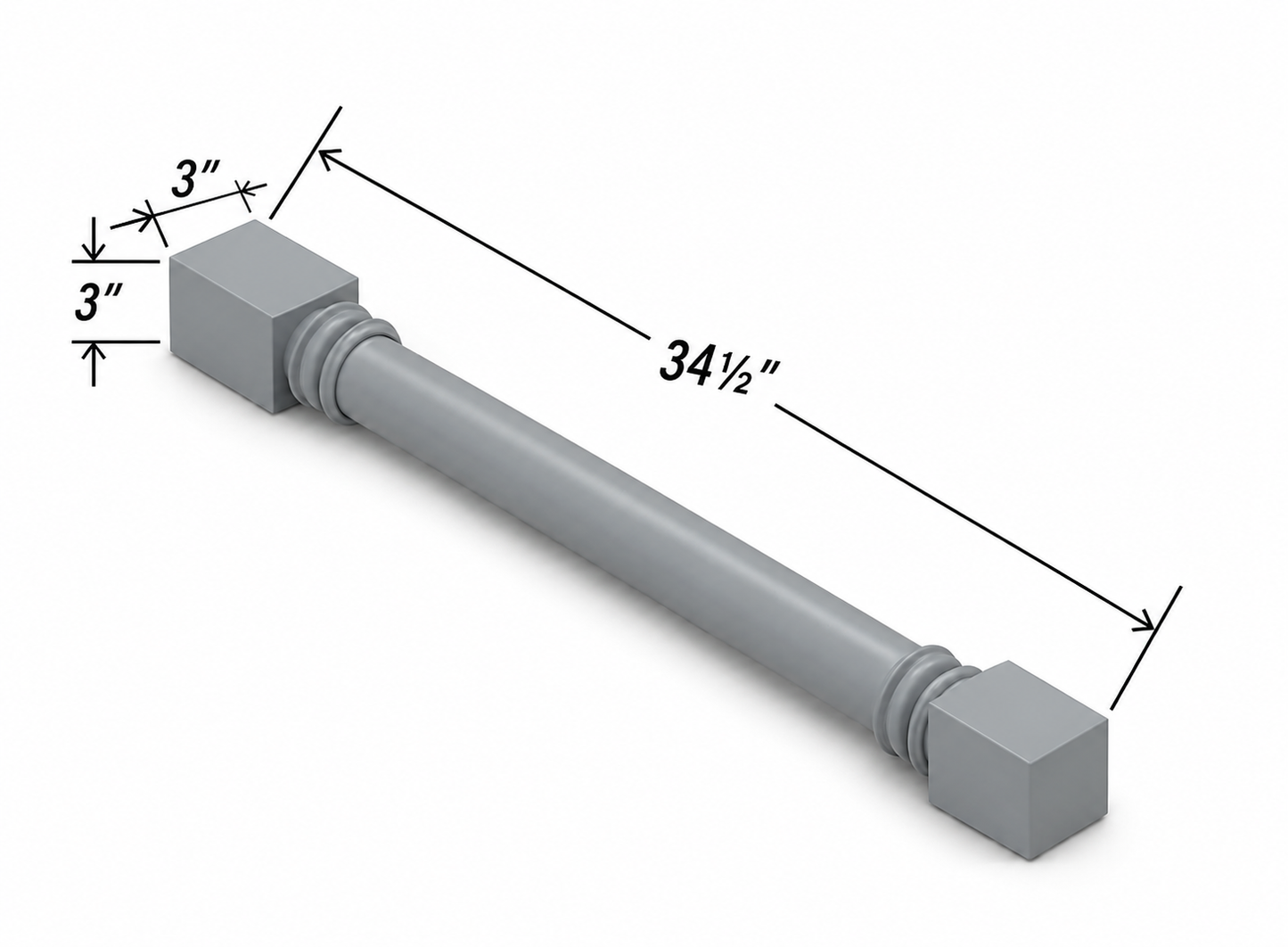 Classic Decorative Leg | 3"W x 34-1/2"H x 3"D | Launch Collection
