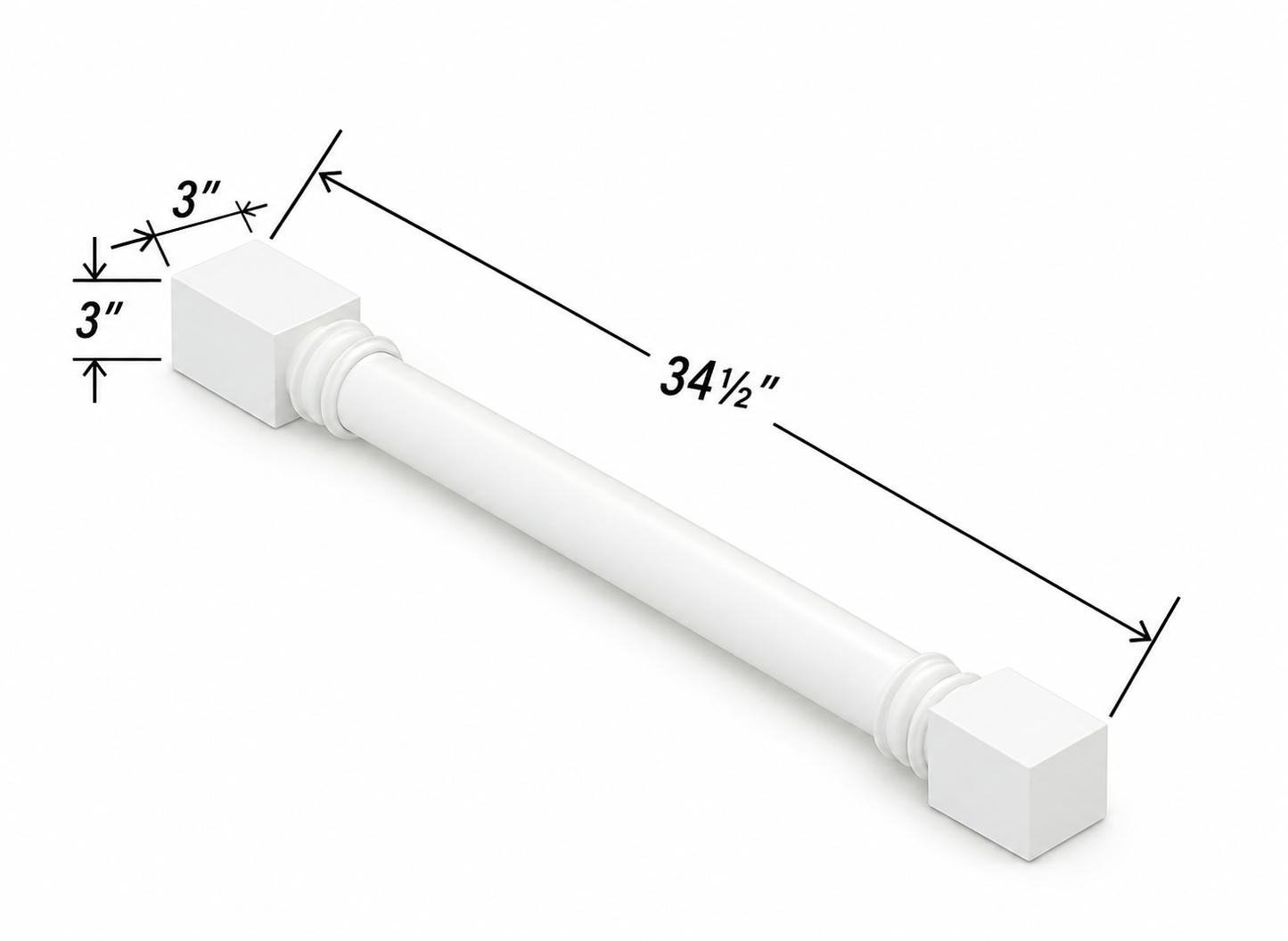 Classic Decorative Leg | 3"W x 34-1/2"H x 3"D | Launch Collection