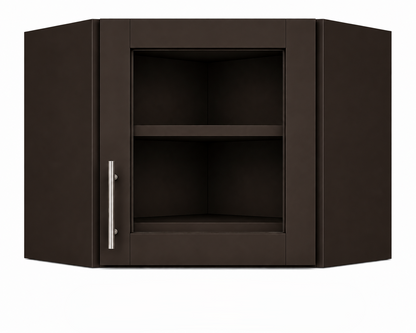 DCW2412GD Wall Diagonal Glass Door Corner Cabinet | 24"W x 12"H x 12"D | Launch Collection