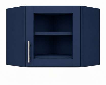 DCW2412GD Wall Diagonal Glass Door Corner Cabinet | 24"W x 12"H x 12"D | Launch Collection