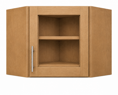 DCW2412GD Wall Diagonal Glass Door Corner Cabinet | 24"W x 12"H x 12"D | Launch Collection