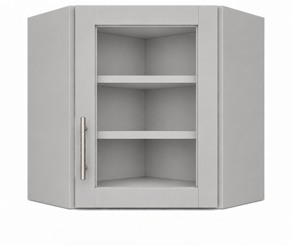DCW2430GD Wall Diagonal Glass Door Corner Cabinet | 24"W x 30"H x 12"D | Launch Collection