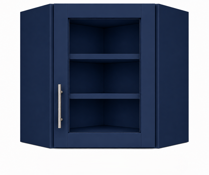 DCW2430GD Wall Diagonal Glass Door Corner Cabinet | 24"W x 30"H x 12"D | Launch Collection