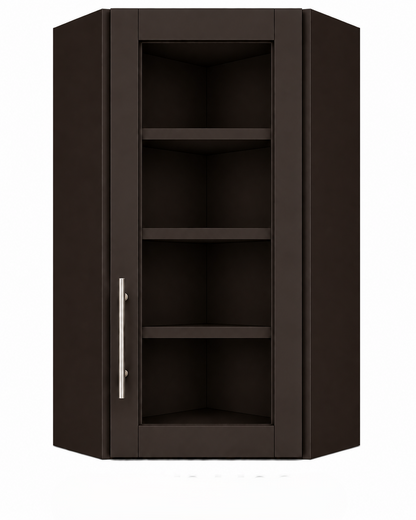 DCW2442GD Diagonal Glass Door Corner Wall Cabinet | 24" Wide x 42" High | Launch Cabinet Collection