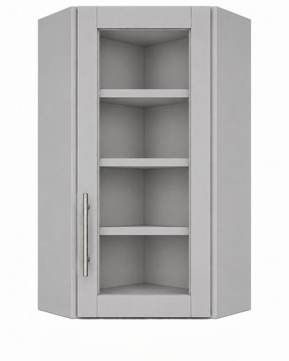 DCW2442GD Diagonal Glass Door Corner Wall Cabinet | 24" Wide x 42" High | Launch Cabinet Collection