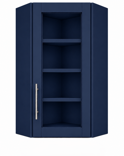 DCW2442GD Diagonal Glass Door Corner Wall Cabinet | 24" Wide x 42" High | Launch Cabinet Collection