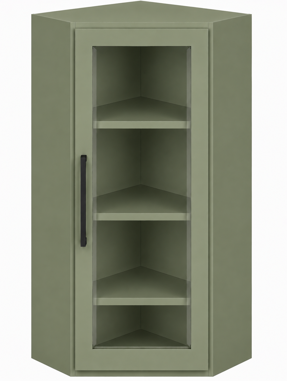 DCW2442GD Diagonal Glass Door Corner Wall Cabinet | 24" Wide x 42" High | Launch Cabinet Collection