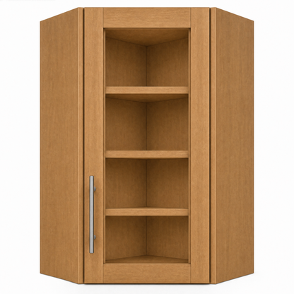 DCW2442GD Diagonal Glass Door Corner Wall Cabinet | 24" Wide x 42" High | Launch Cabinet Collection