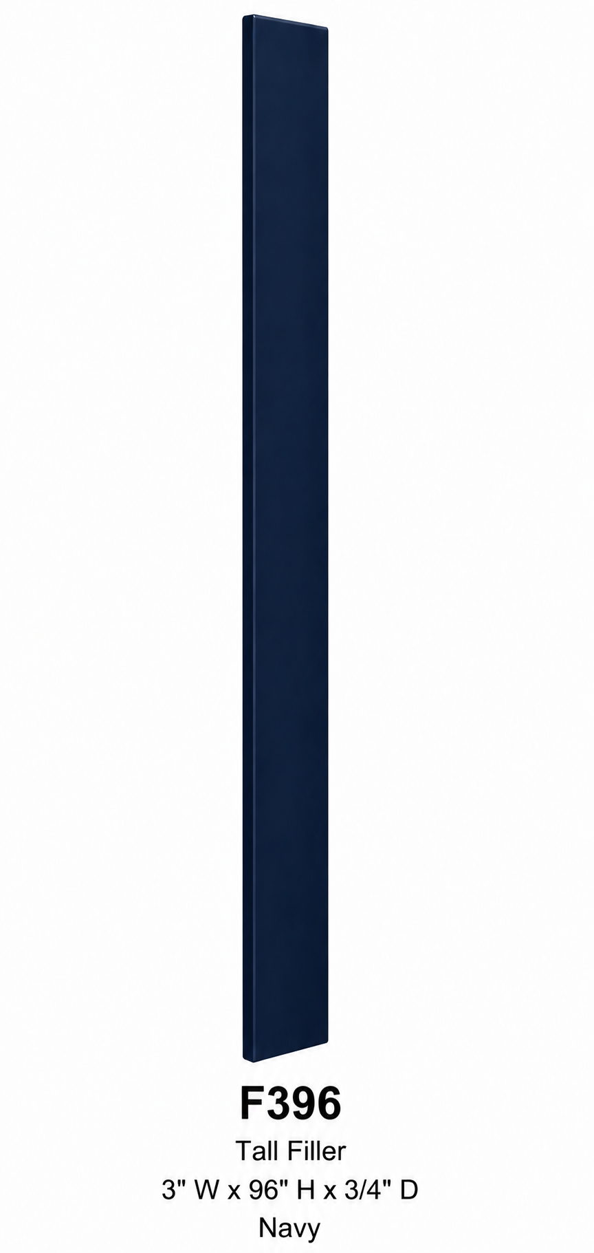 F396 Cabinet Filler | 3" Wide x 96" High x 3/4" Thick | Launch Cabinet Collection
