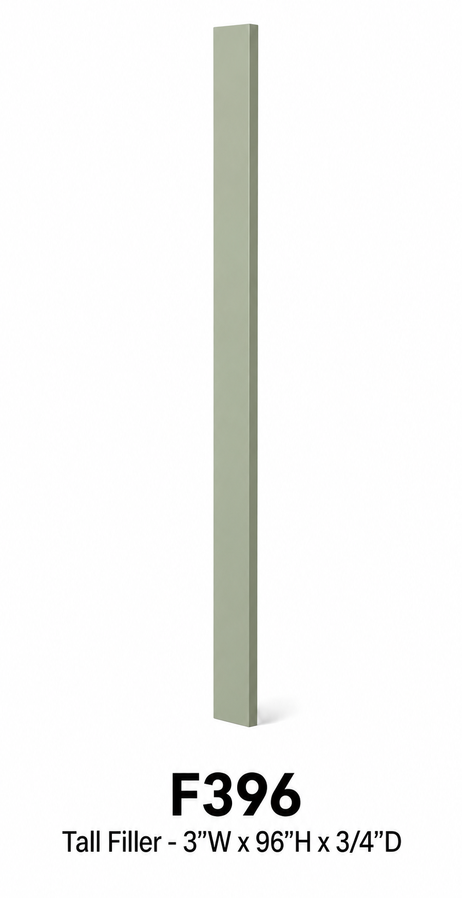 F396 Cabinet Filler | 3" Wide x 96" High x 3/4" Thick | Launch Cabinet Collection