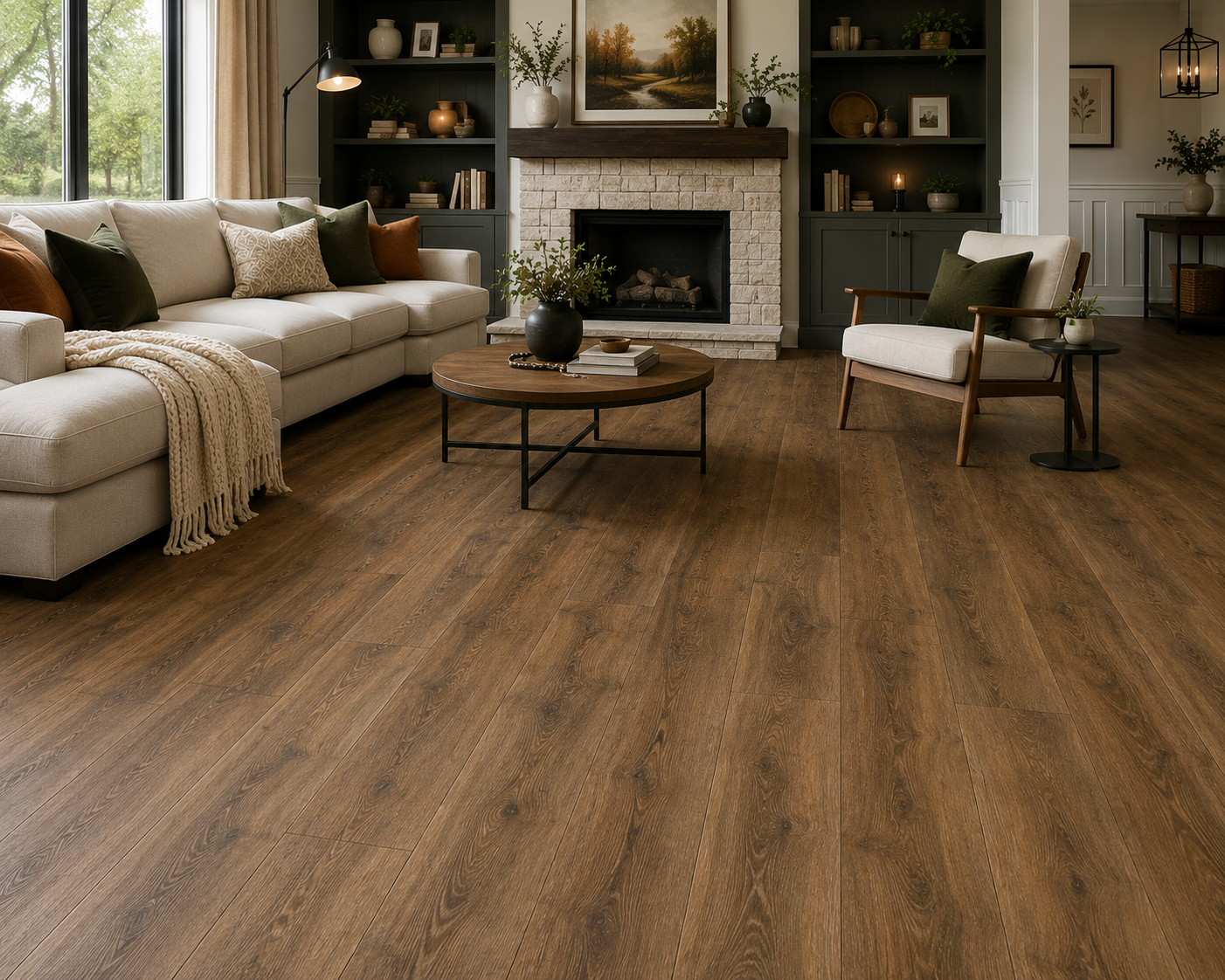 Happy Feet Extreme Cork Plus Luxury Vinyl Plank Flooring - Indian Summer (HF667) | 7.13" x 48" | Spotlight Savings