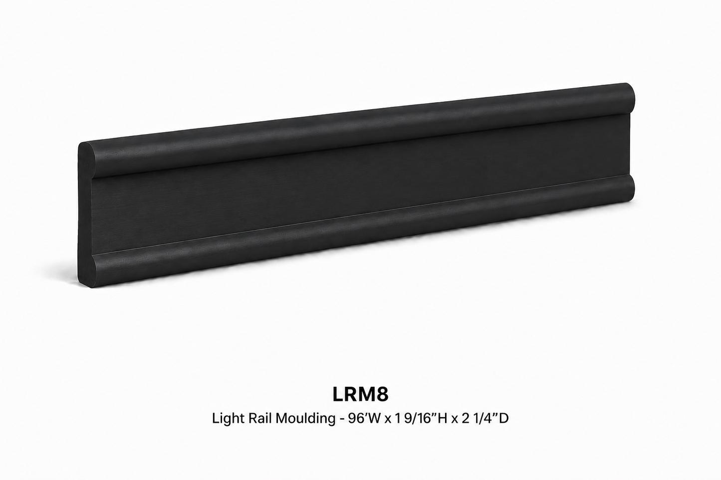LRM8 Light Rail Moulding | 96" Wide x 1-9/16" High x 2-1/4" Deep | Launch Cabinet Collection