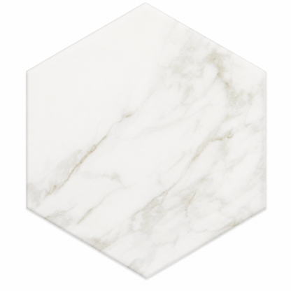 Marazzi Marble Obsession 8 in Hexagon Mosaic - Arabescato | Spotlight Savings