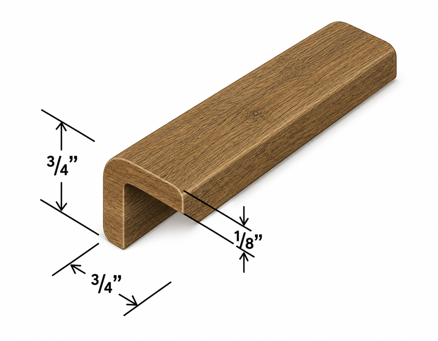 OCM8 Outside Corner Moulding | 96" Wide x 3/4" High x 3/4" Deep | Launch Cabinet Collection
