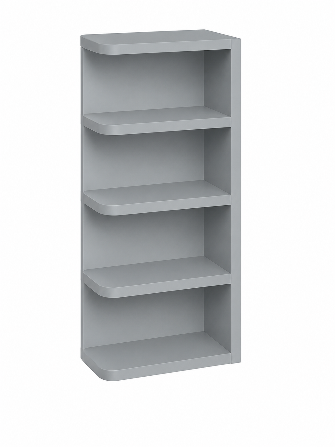 OE636 Launch Collection Shaker Wall End Shelf | 6"W x 36"H x 12"D | 3 Shelves