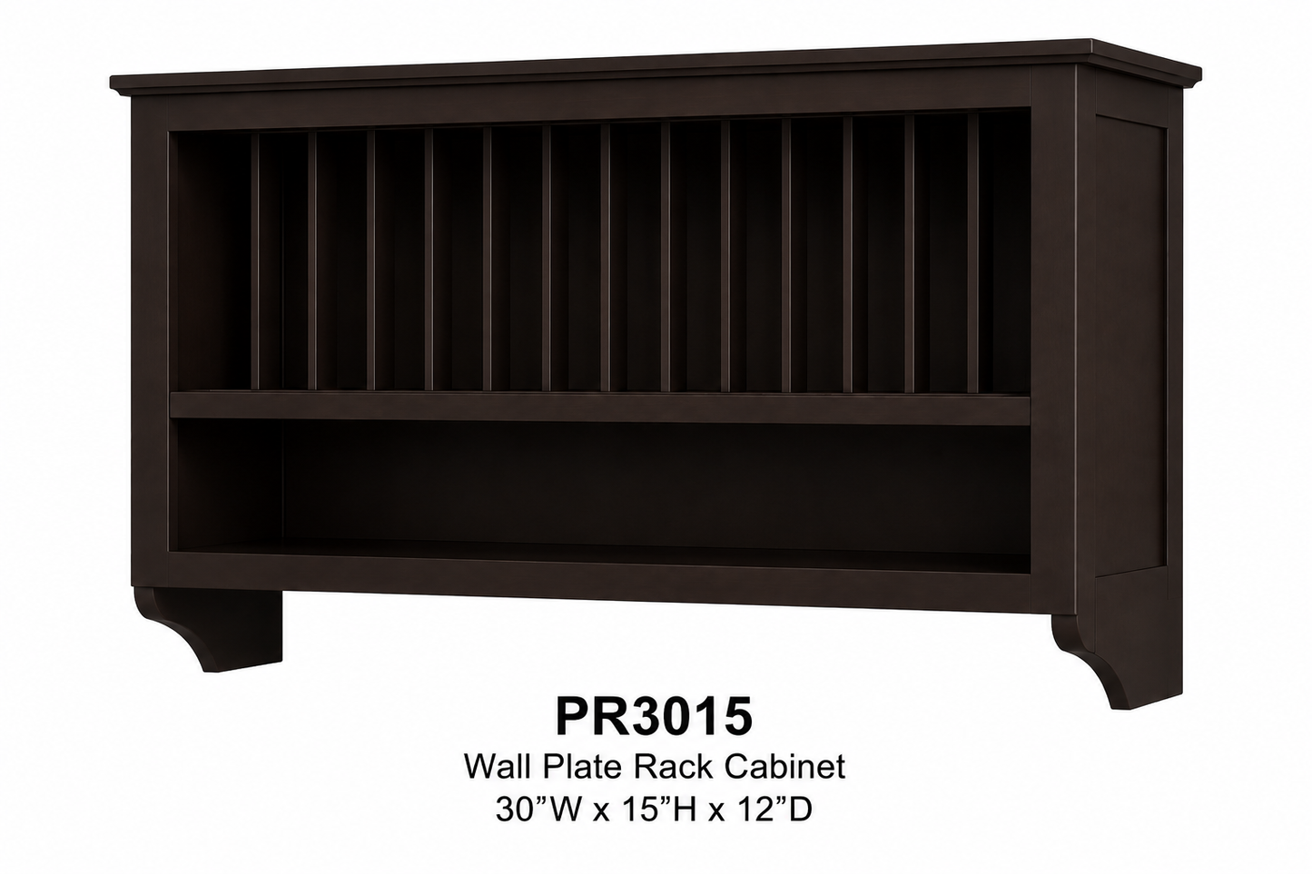 PR3015 Plate Rack Wall Cabinet | 30" Wide x 15" High | Launch Cabinet Collection