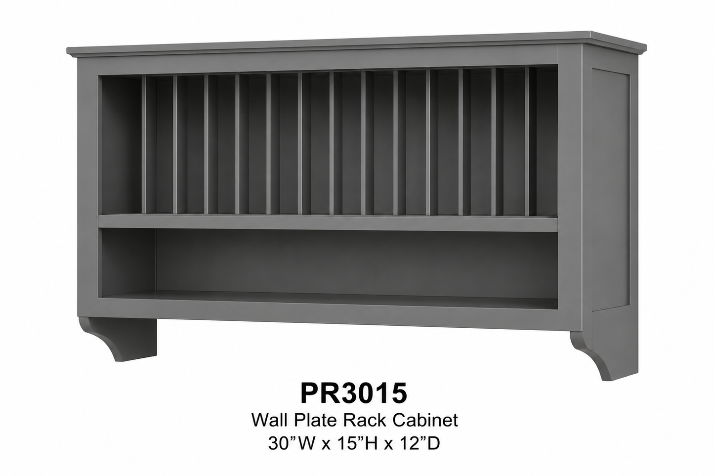 PR3015 Plate Rack Wall Cabinet | 30" Wide x 15" High | Launch Cabinet Collection