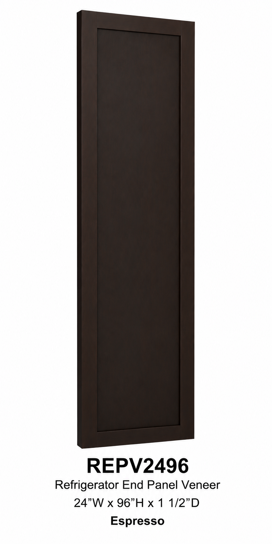 REPV2496 Refrigerator End Panel Veneer | 24" Wide x 96" High | Launch Cabinet Collection