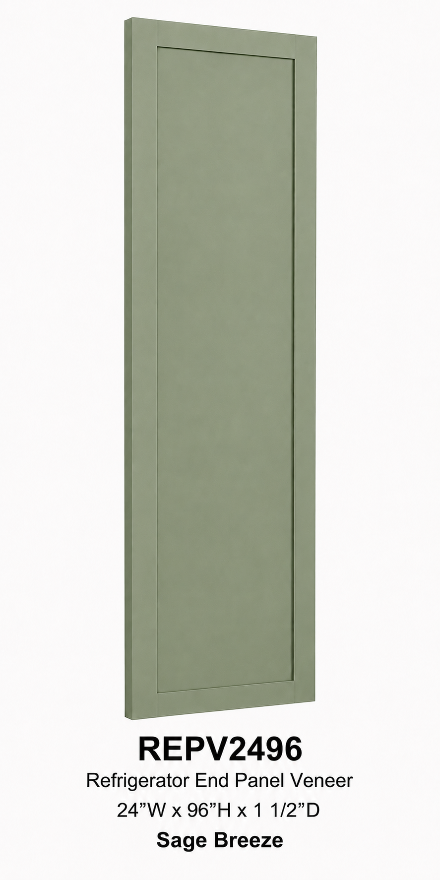 REPV2496 Refrigerator End Panel Veneer | 24" Wide x 96" High | Launch Cabinet Collection