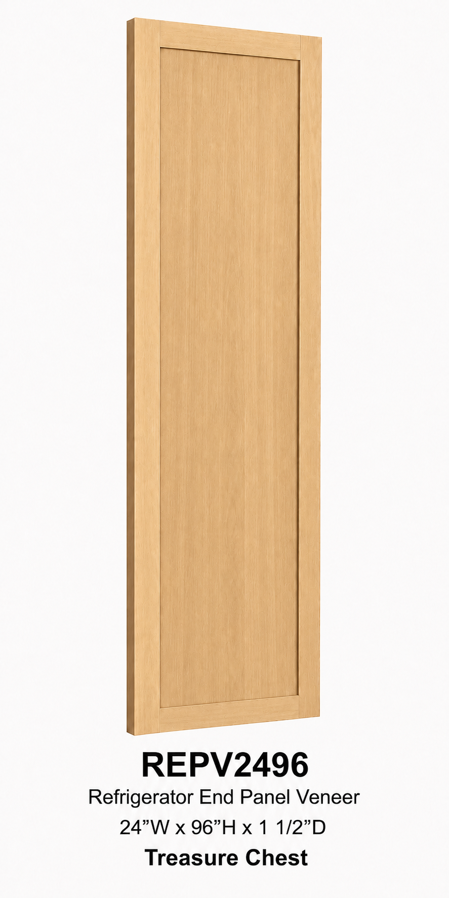 REPV2496 Refrigerator End Panel Veneer | 24" Wide x 96" High | Launch Cabinet Collection