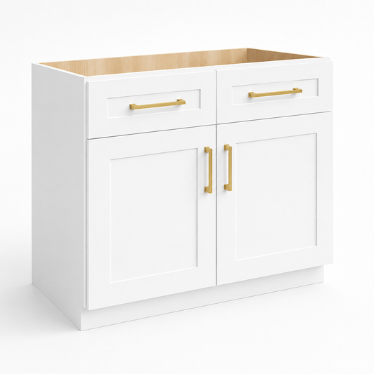 SB30 Sink Base Cabinet | 30" Wide x 34-1/2" High x 24" Deep | 2 Doors & 2 False Drawer Fronts | Launch Cabinet Collection